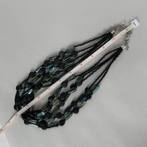 Three-Piece Necklace Set Glass Lava Stone Ceramic Beads Kiam & Premier Designs - Picture 11 of 11